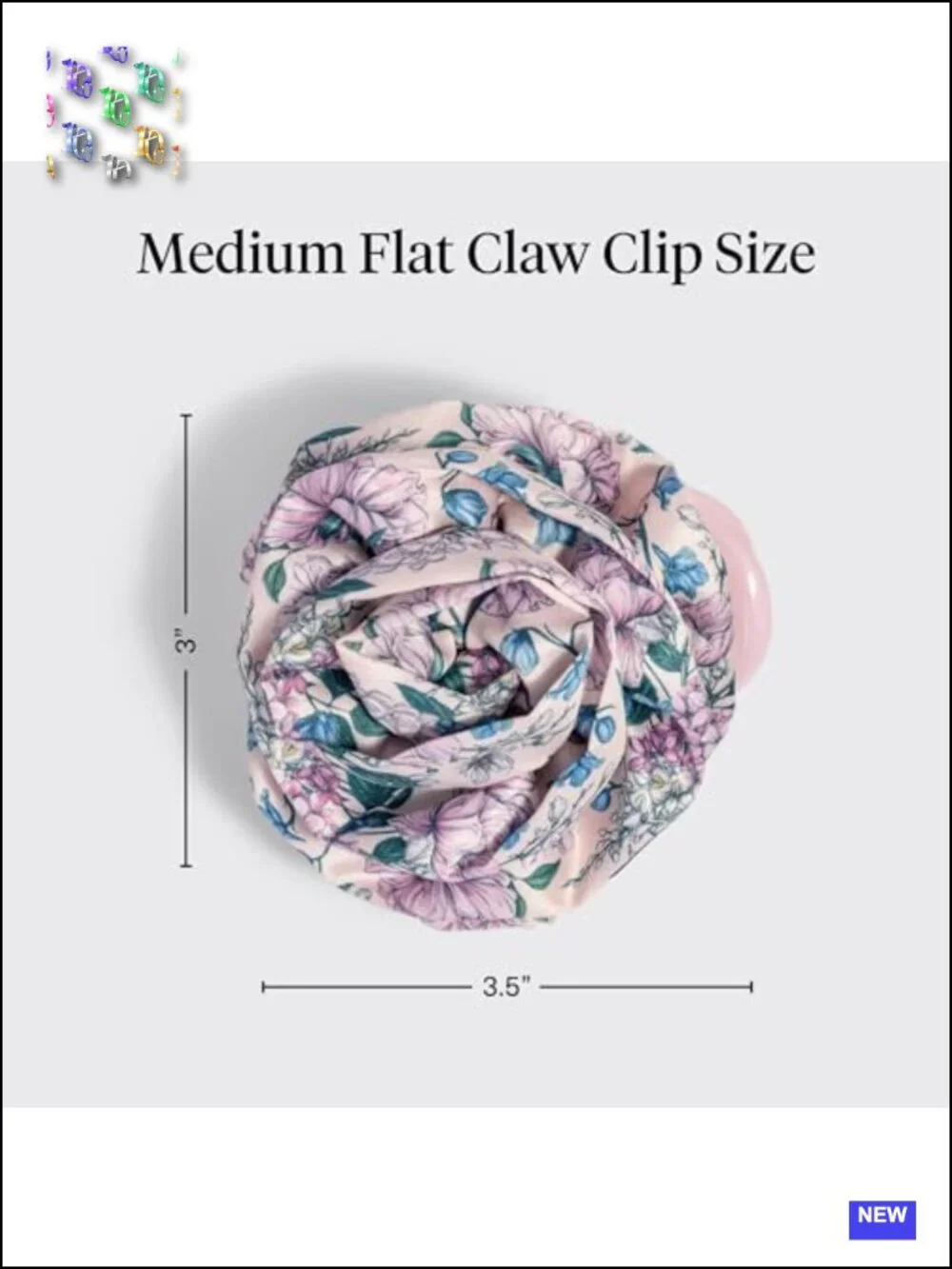 Medium Satin Rosette Flat Hair Clips - Strong Hold Claw Clips for Thick & Fine